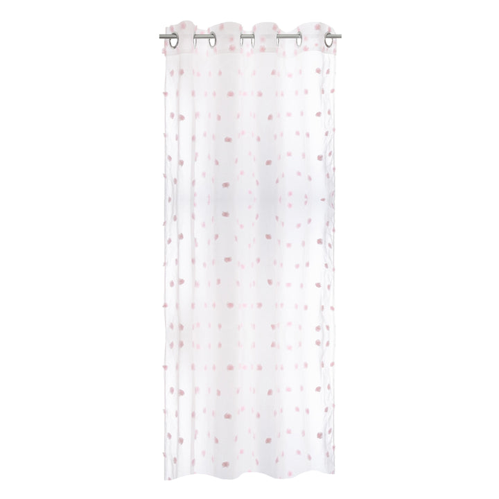 Cortina infantil pompones blanca y rosa