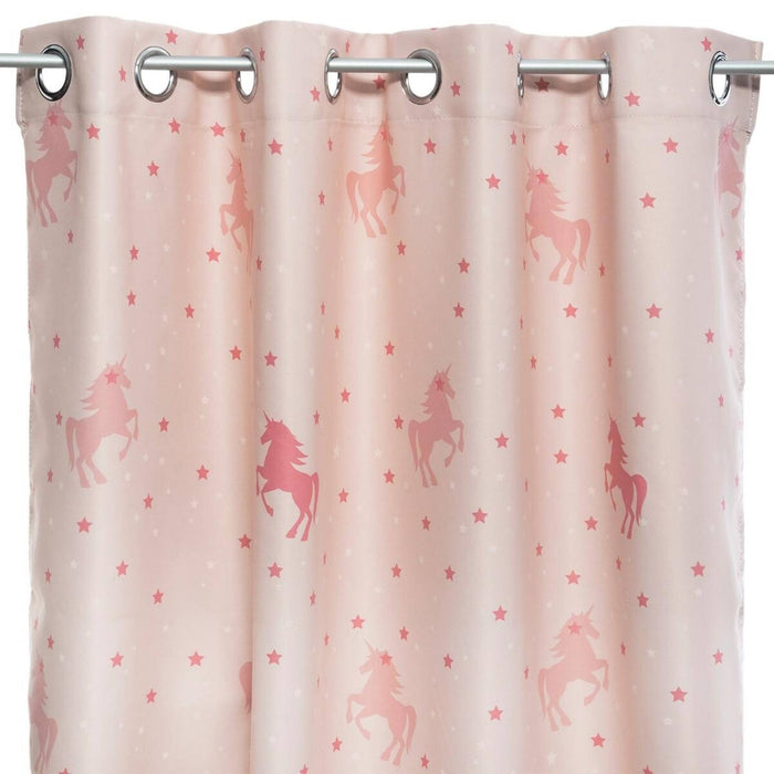 Cortina opaca infantil unicornio rosa 140x250cm