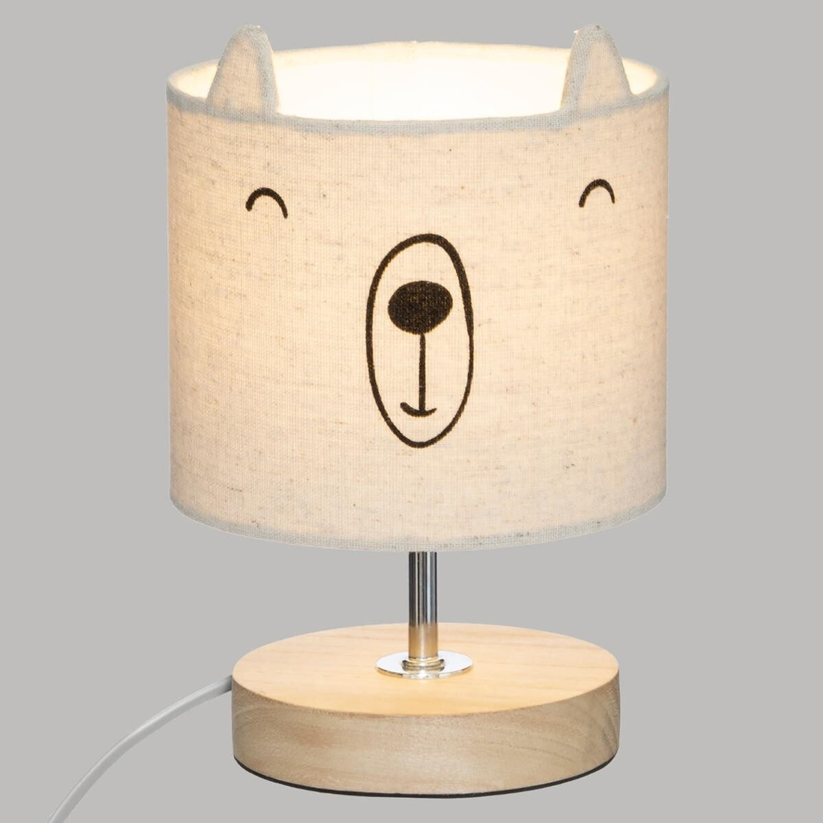 Lámpara infantil Ourson algodón y madera Ø15x23cm (3)