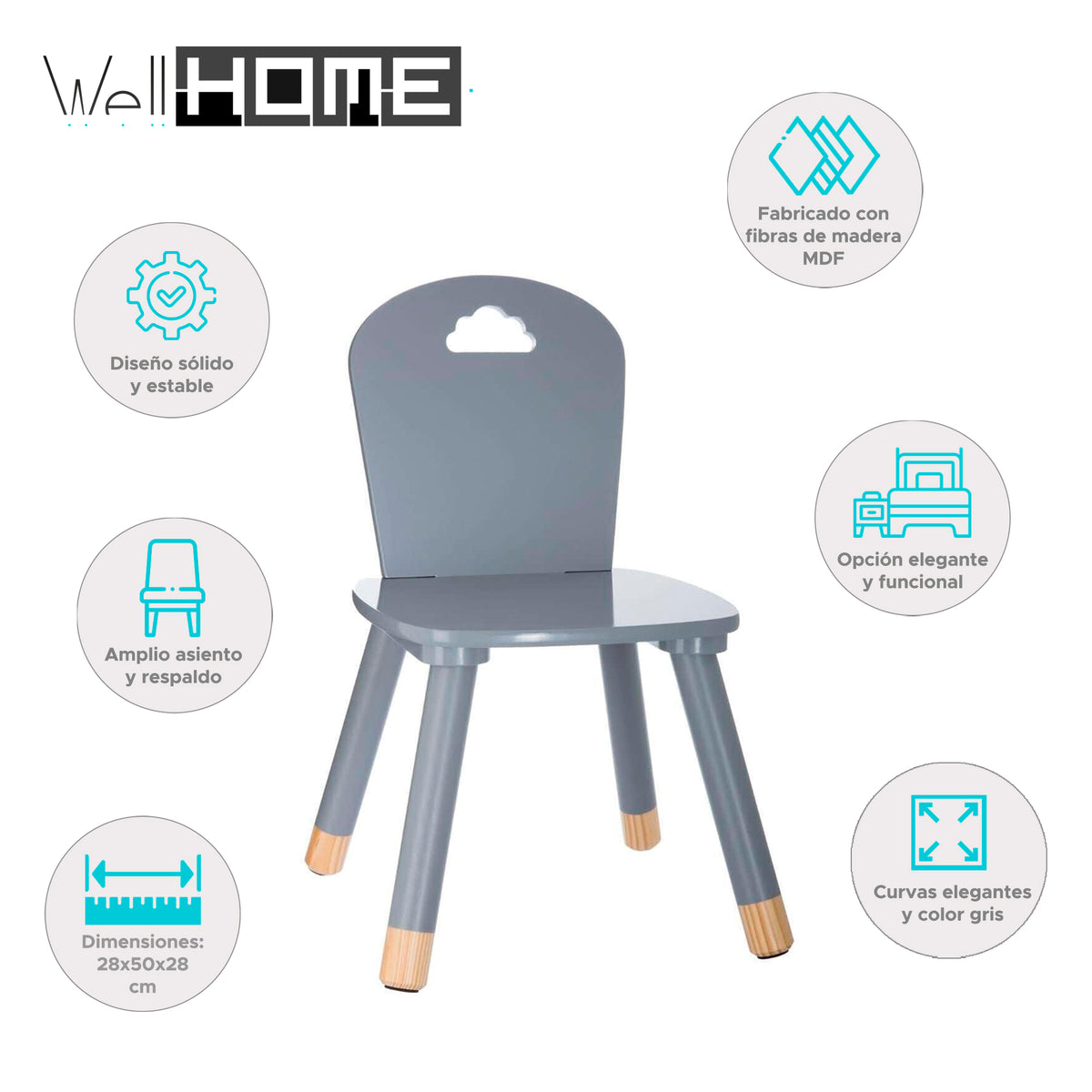 Silla para niños gris (2)