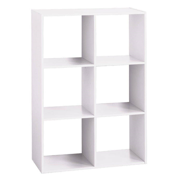 Estante madera 6 compartimentos color blanco H.100,5cm