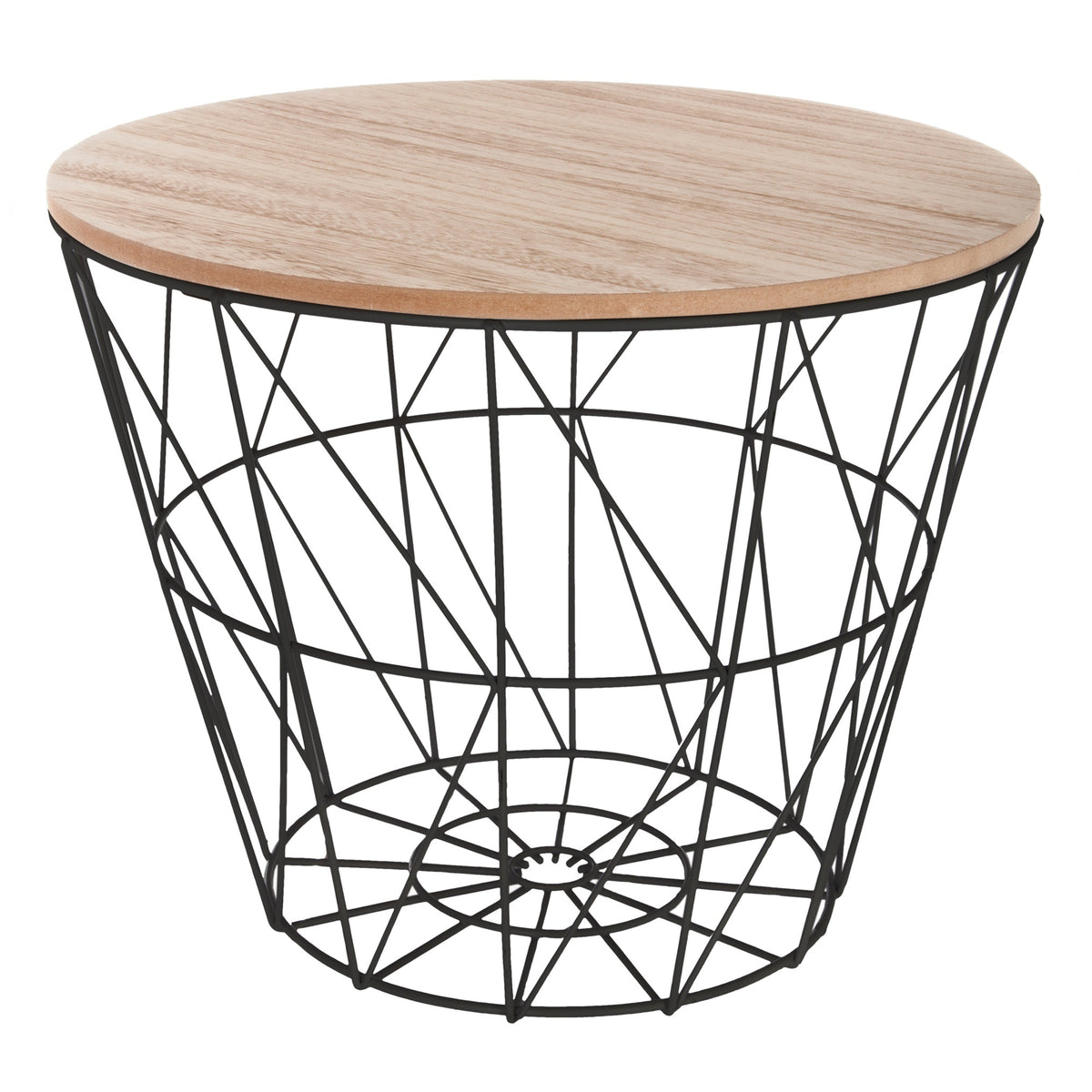 Mesa auxiliar de metal negro Ø38cm