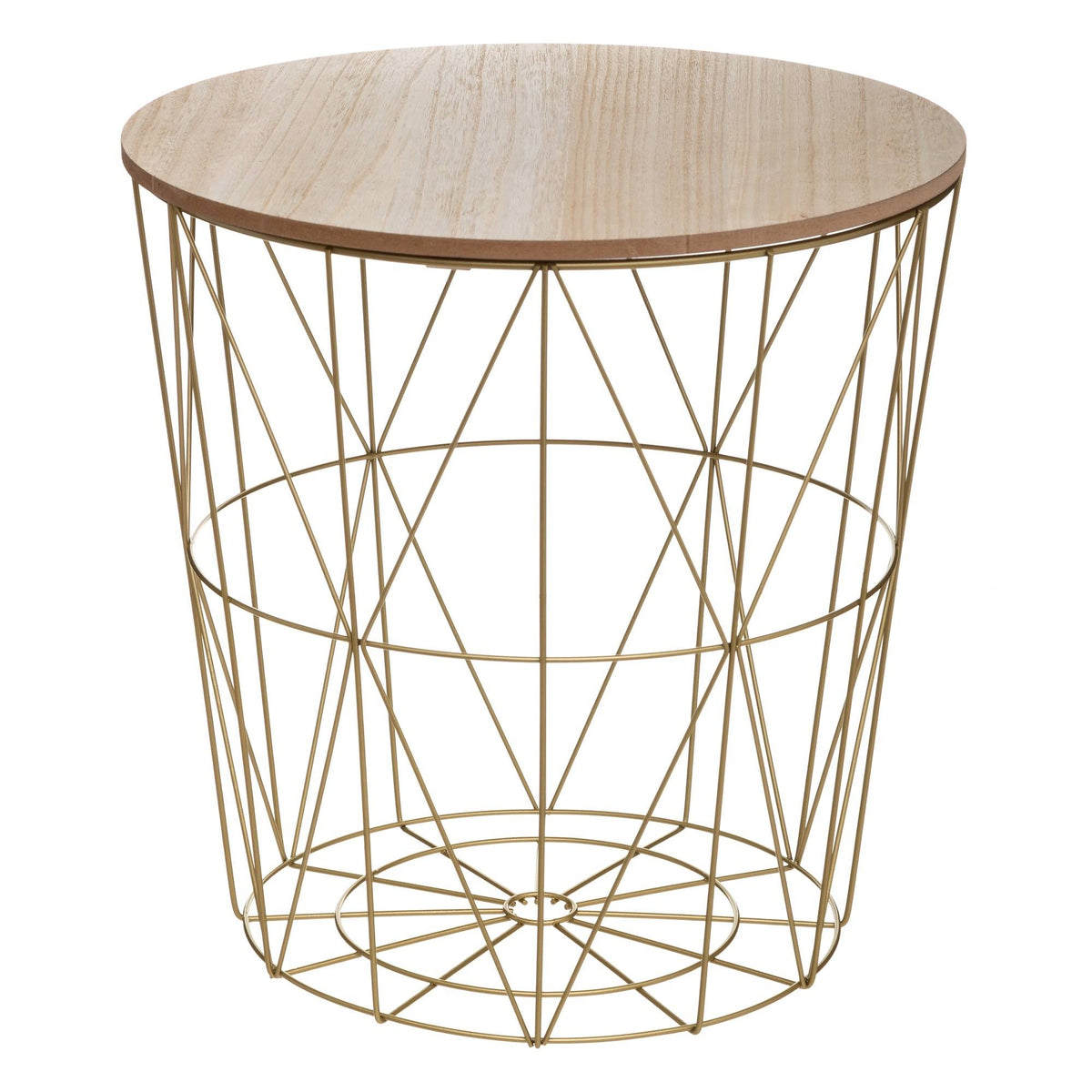 Mesa auxiliar de metal dorado Ø40x41cm