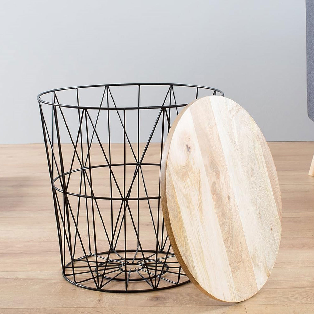 Mesa auxiliar de metal negro Ø40x41cm (5)