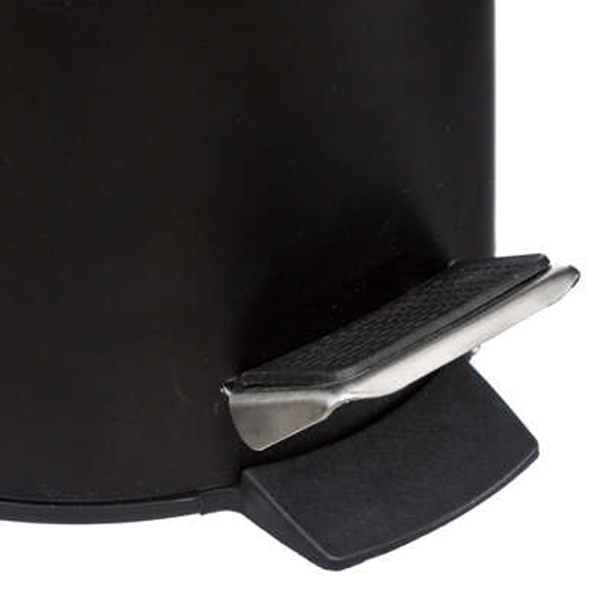 Cubo pedal 3L metal y bambú color negro Ø25,5cm (6)