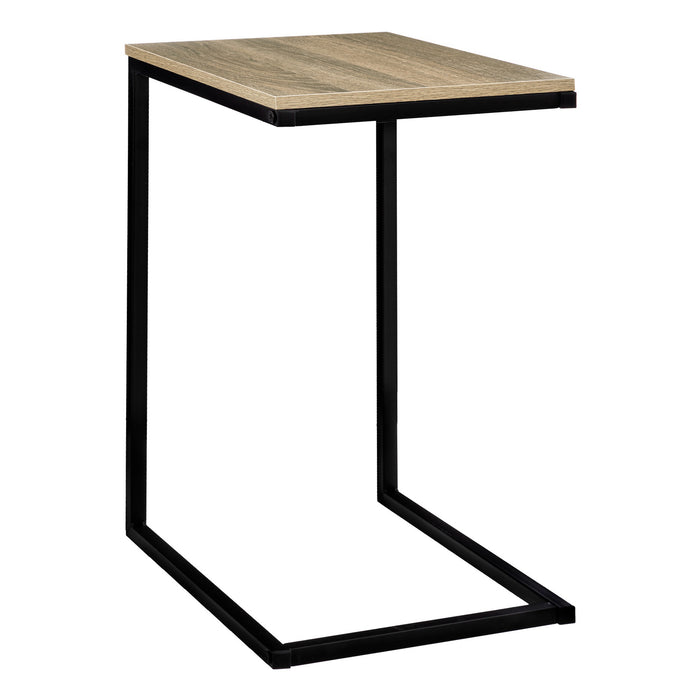 Mesa extremo de sofá metal negro y madera