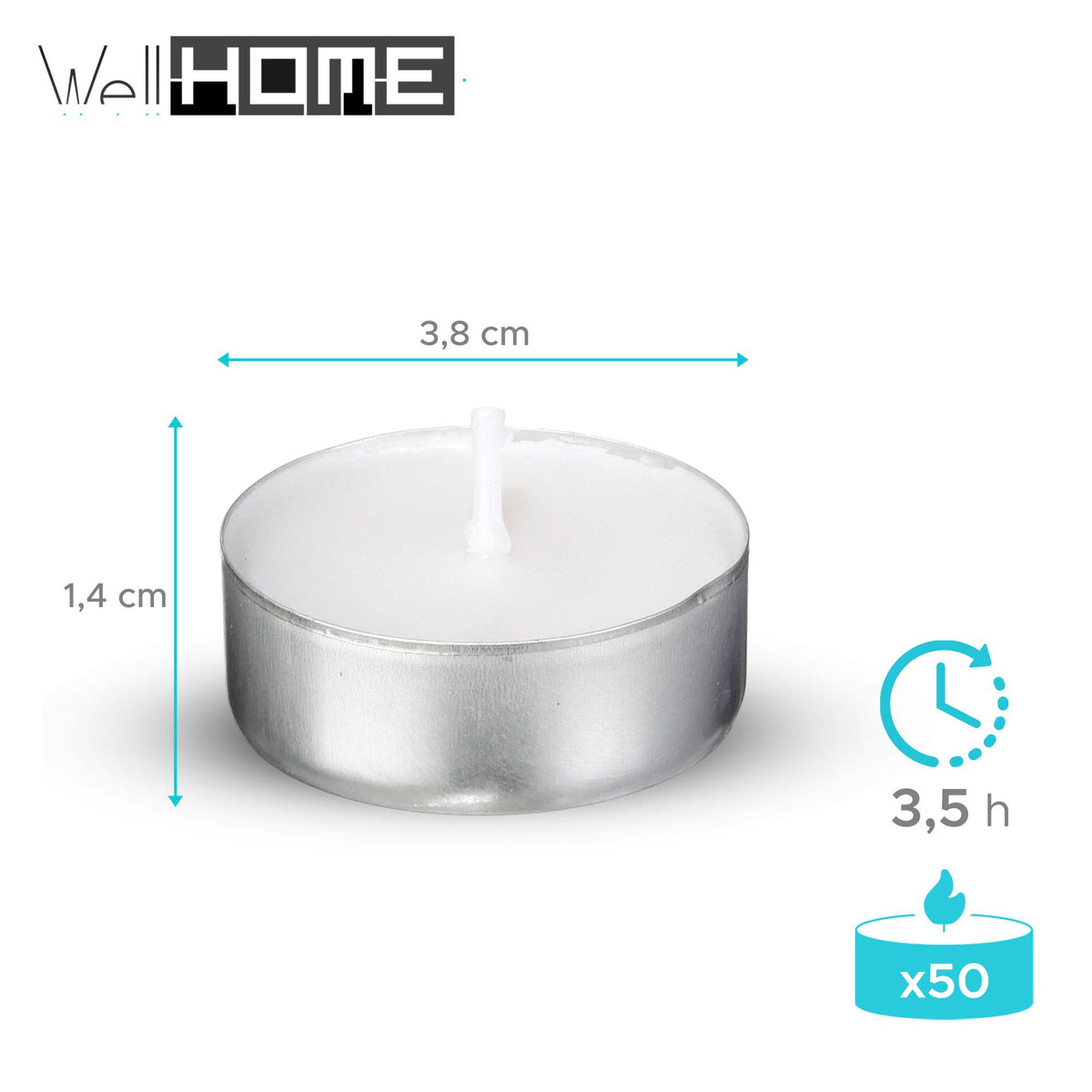 Lote de 50 velas blancas Ø3,8cm (2)