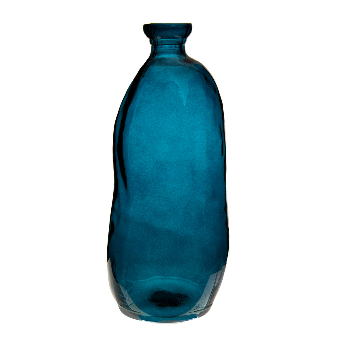 Botella de vidrio reciclado azul H.35cm Ø14,5cm
