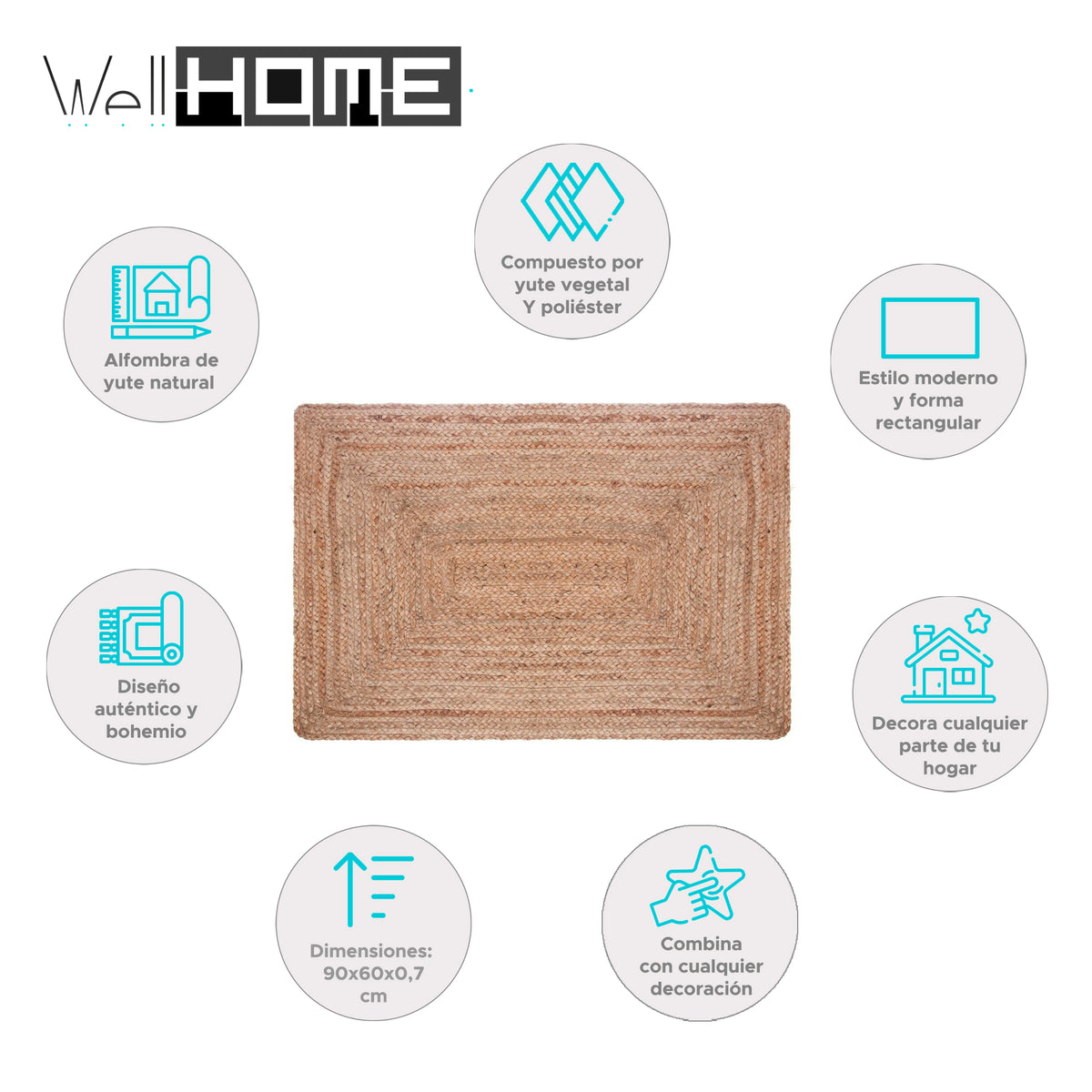 Alfombra de yute Historia natural 60x90cm (2)