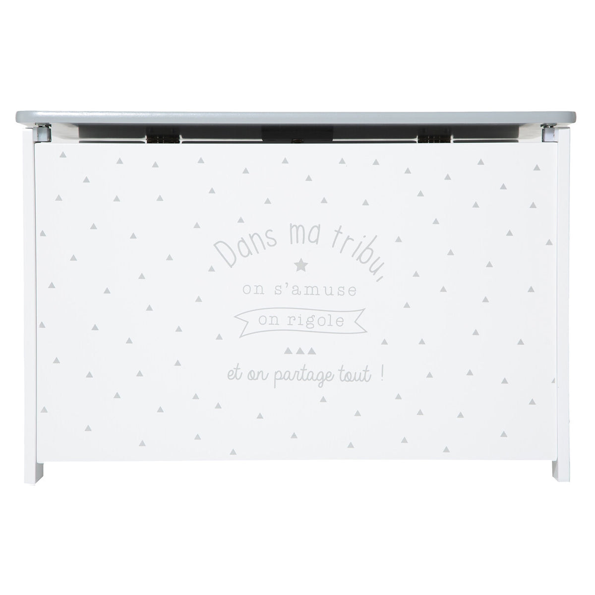 Baúl infantil para juguetes madera blanco y gris 58x37,5x38cm (3)