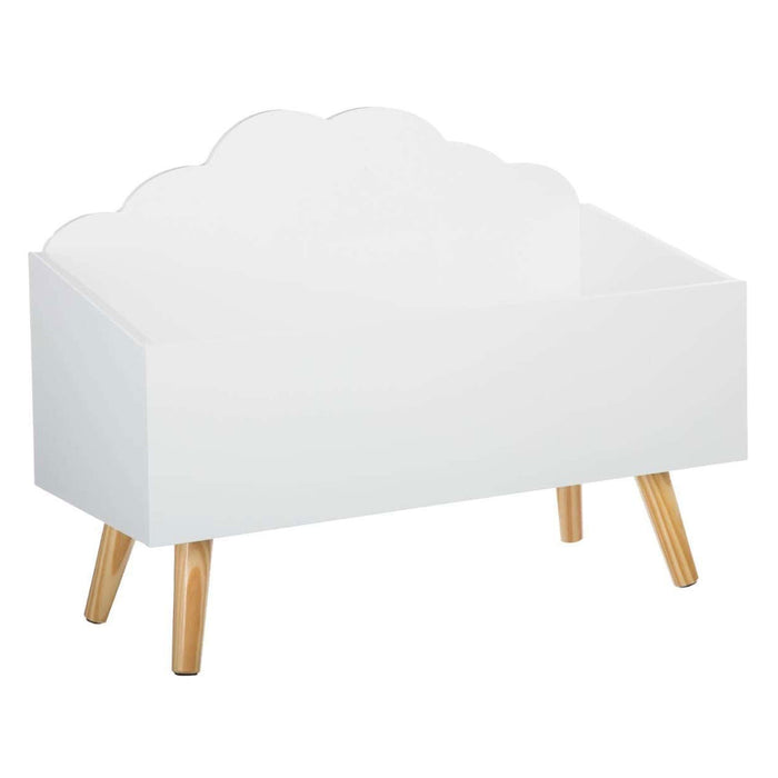 Baúl infantil nube MDF blanco 58x28x45,5cm