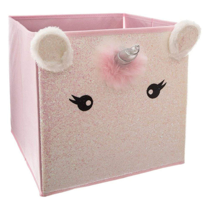 Caja almacenamiento infantil unicornio rosa 29x39,5x29cm