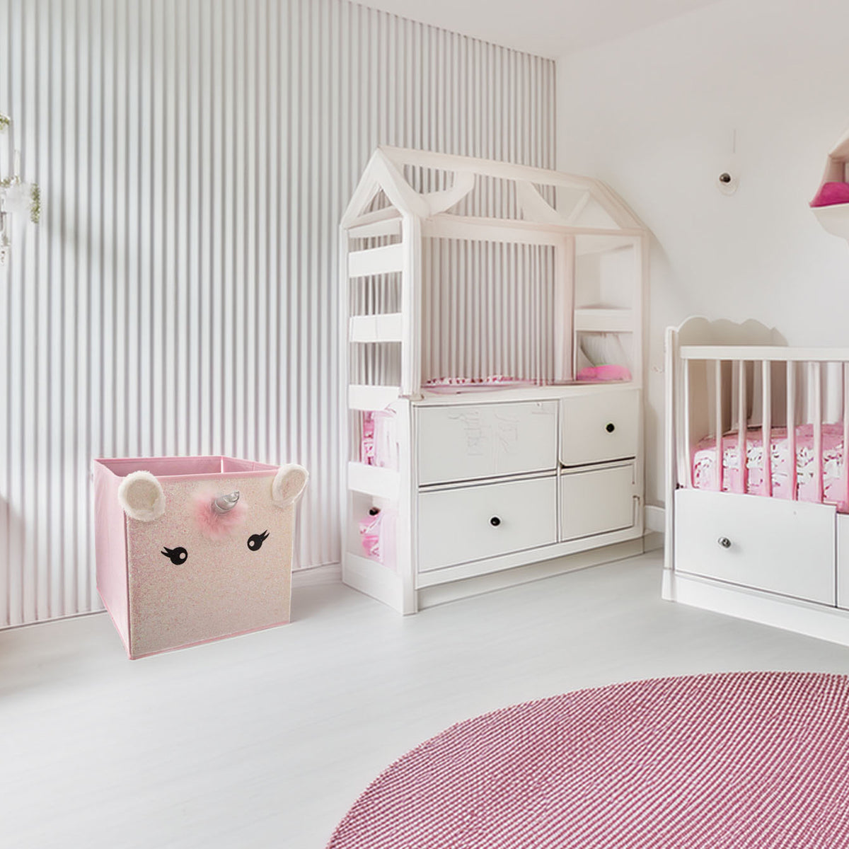 Caja almacenamiento infantil unicornio rosa 29x39,5x29cm (3)