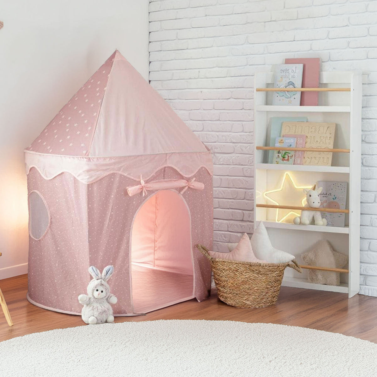 Tienda campaña infantil pop-up rosa 100x100x135cm (4)
