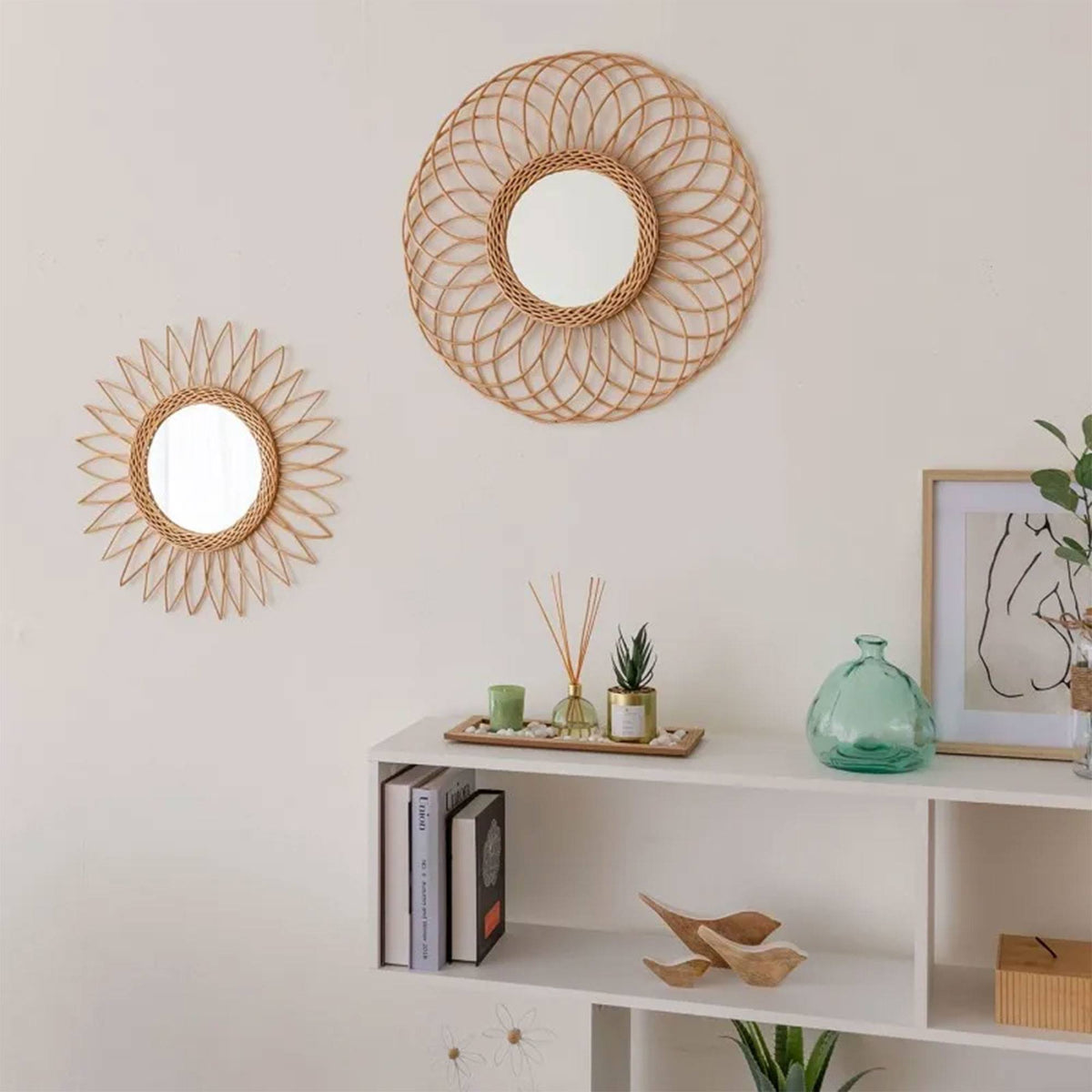 Espejo ratán sol diseño afilado Ø50cm (4)