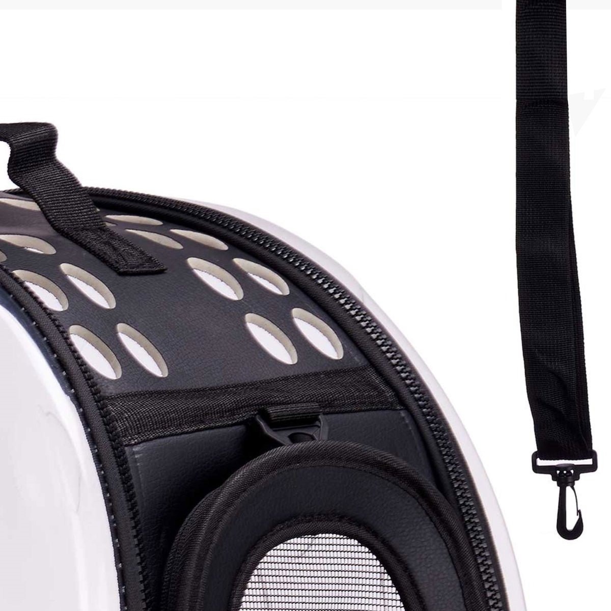 Transportín plegable para mascotas 43x33cm negro (3)