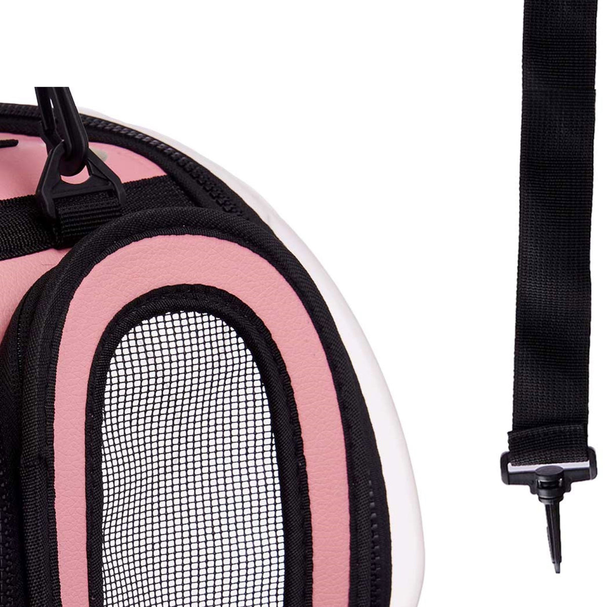 Transportín plegable pequeño para mascotas 37x22cm rosa (3)