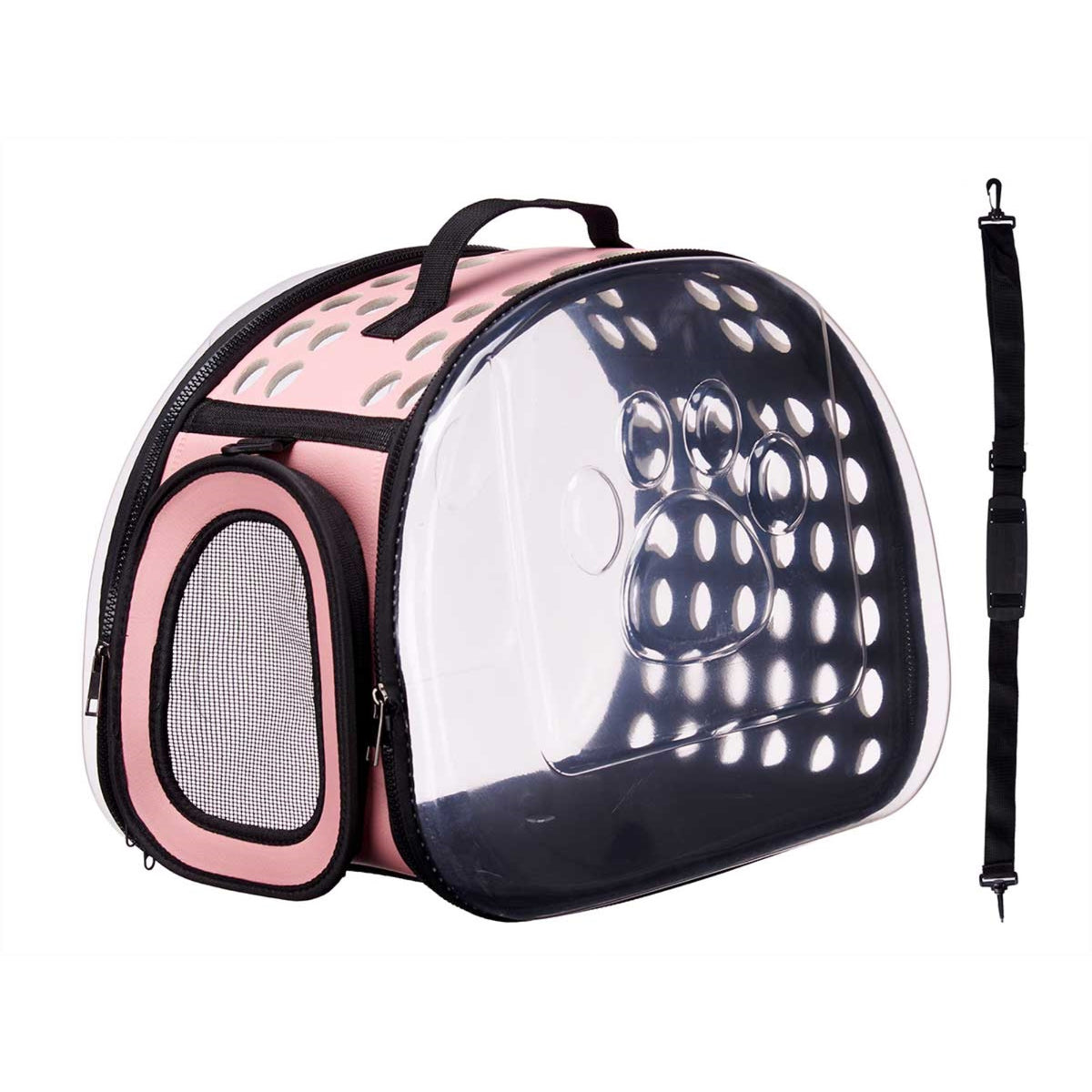 Transportín plegable para mascotas 43x33cm rosa