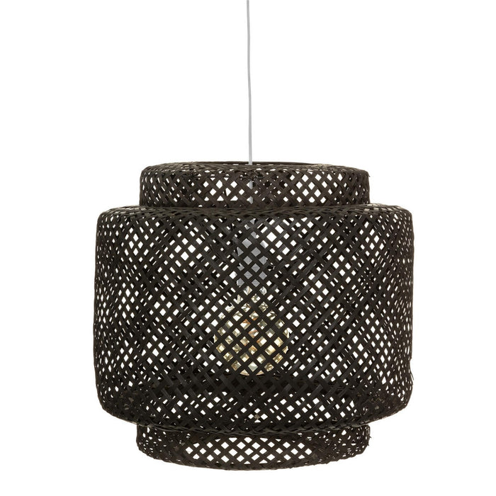 Lámpara colgante Liby bambú negro Ø40cm