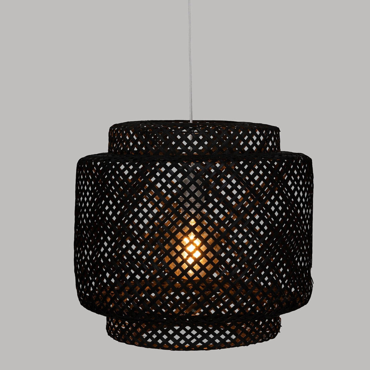 Lámpara colgante Liby bambú negro Ø40cm (3)