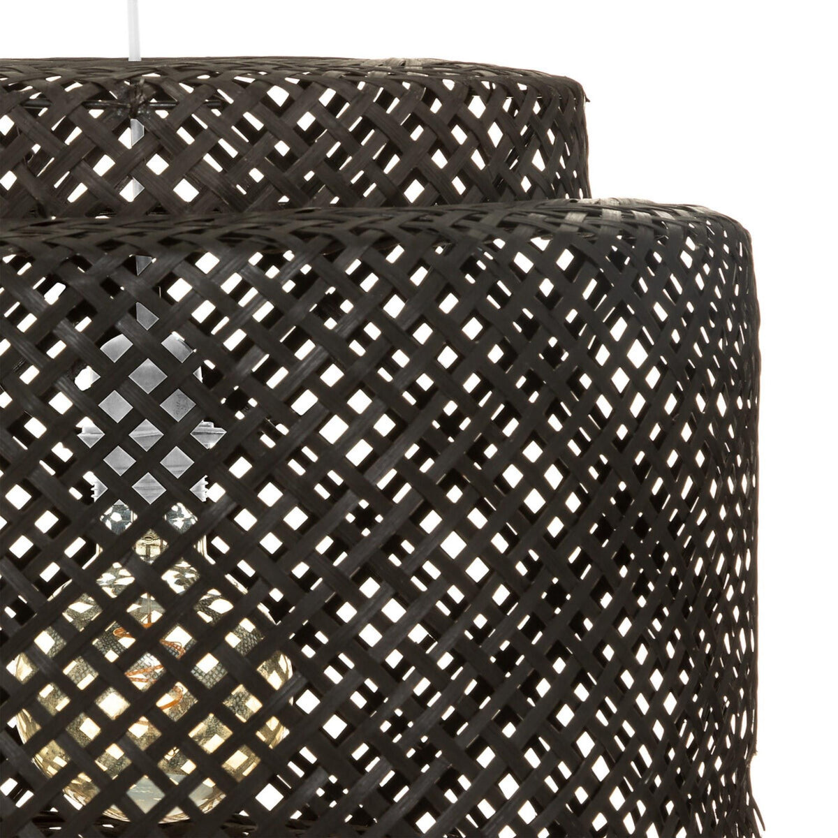 Lámpara colgante Liby bambú negro Ø40cm (4)