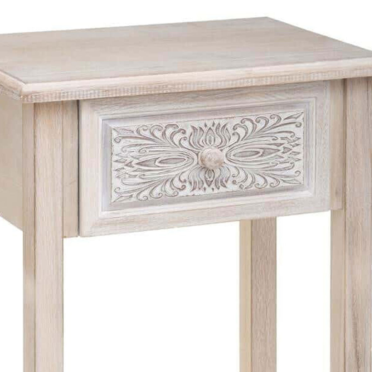 Mesita de noche 2 cajones color blanco 45x30x67,5 cm (7)