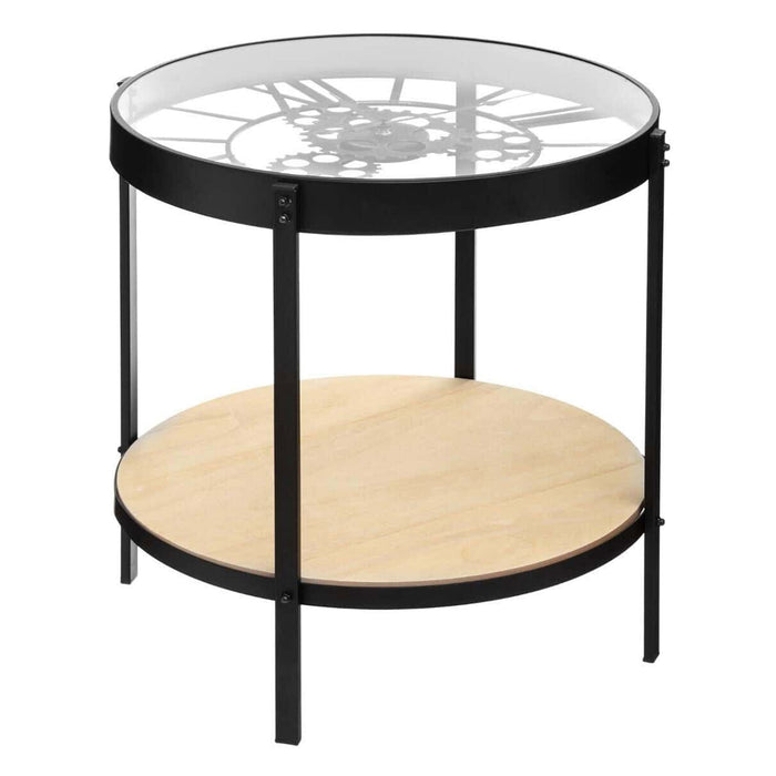 Mesa de centro reloj mecánico Ø51x49cm