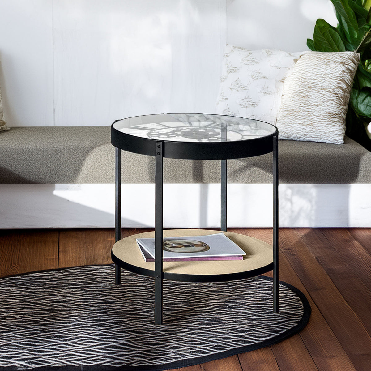 Mesa de centro reloj mecánico Ø51x49cm (4)
