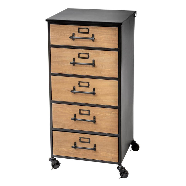 Cajonera archivos diseño retro metal y madera 42x37x87,5 cm