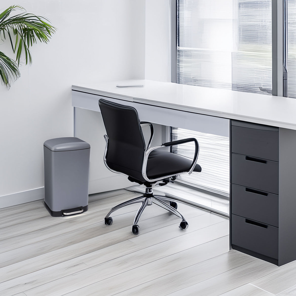 Papelera con pedal antracita 30L (3)