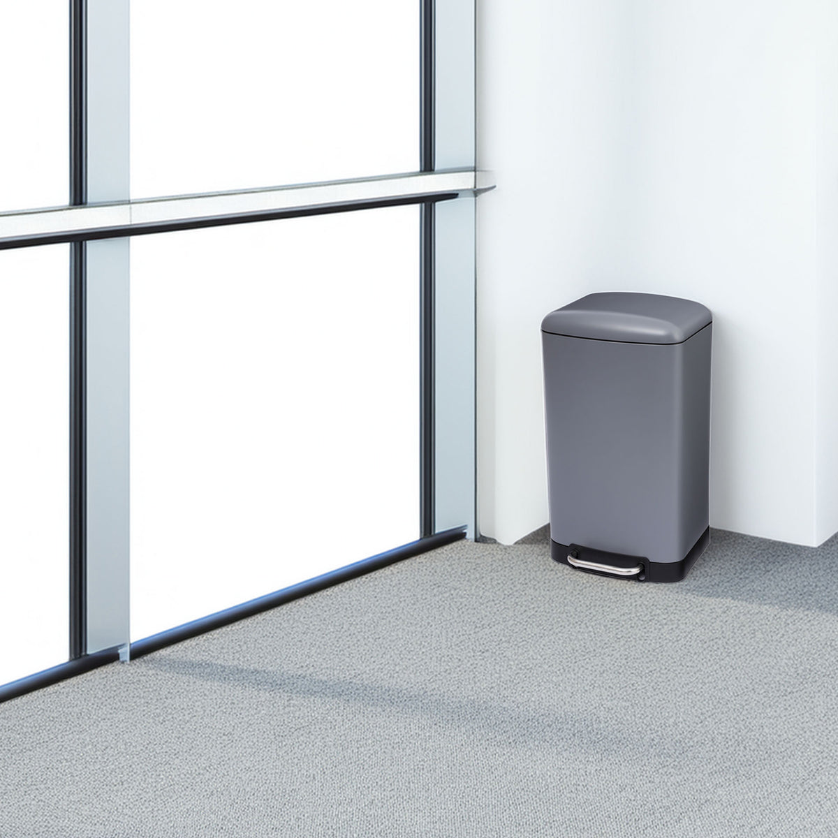 Papelera con pedal antracita 30L (4)