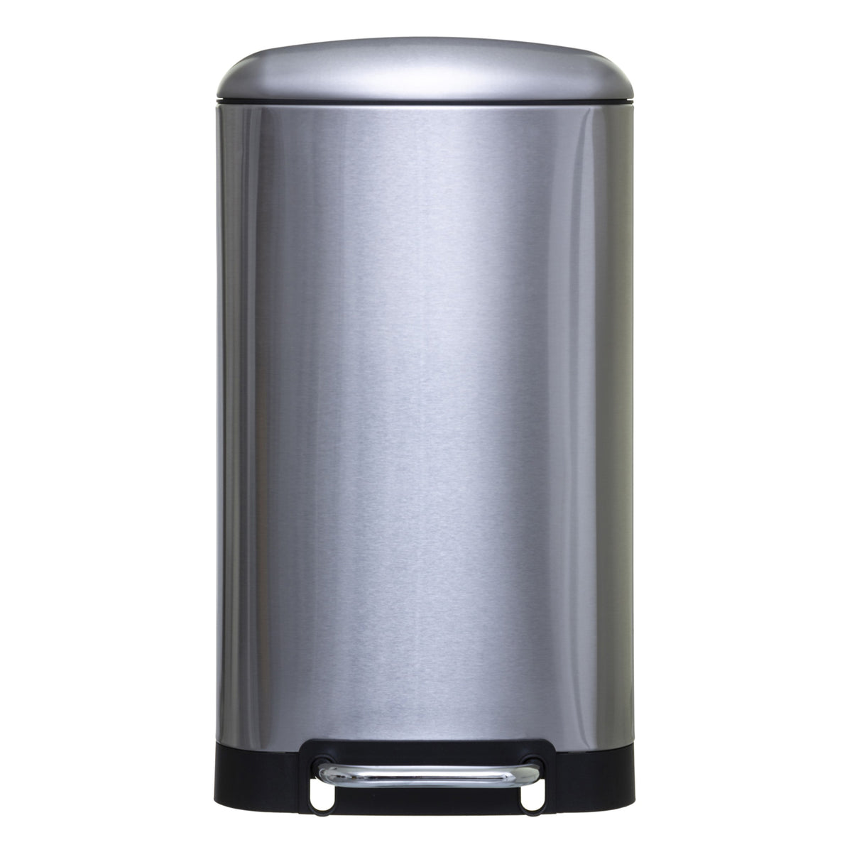 Papelera con pedal de metal gris metalizado 30L