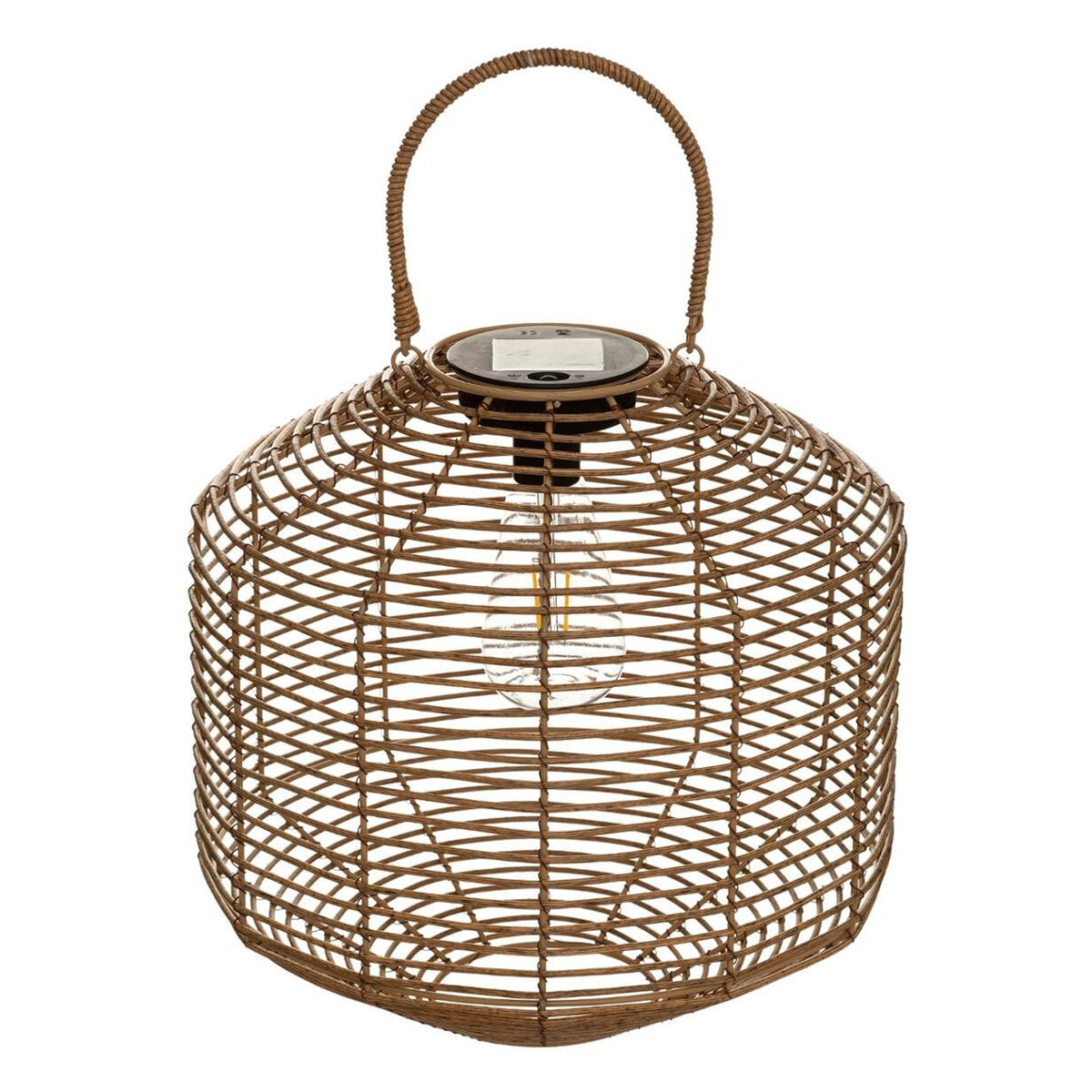 Lámpara solar de ratán color beige Ø30cm