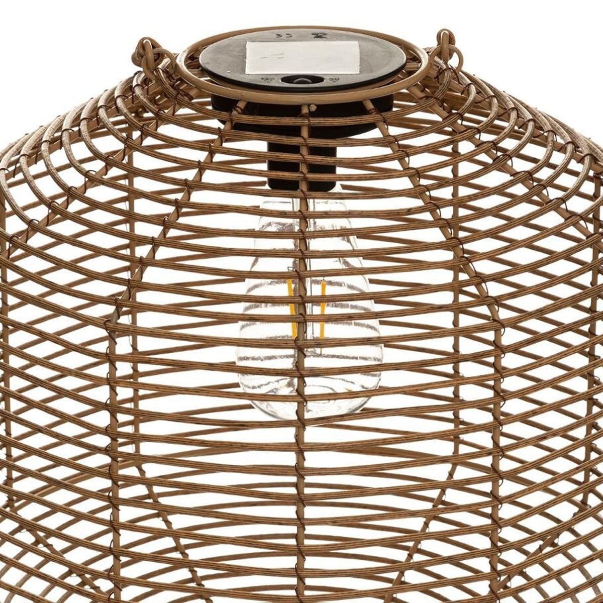 Lámpara solar de ratán color beige Ø30cm (5)