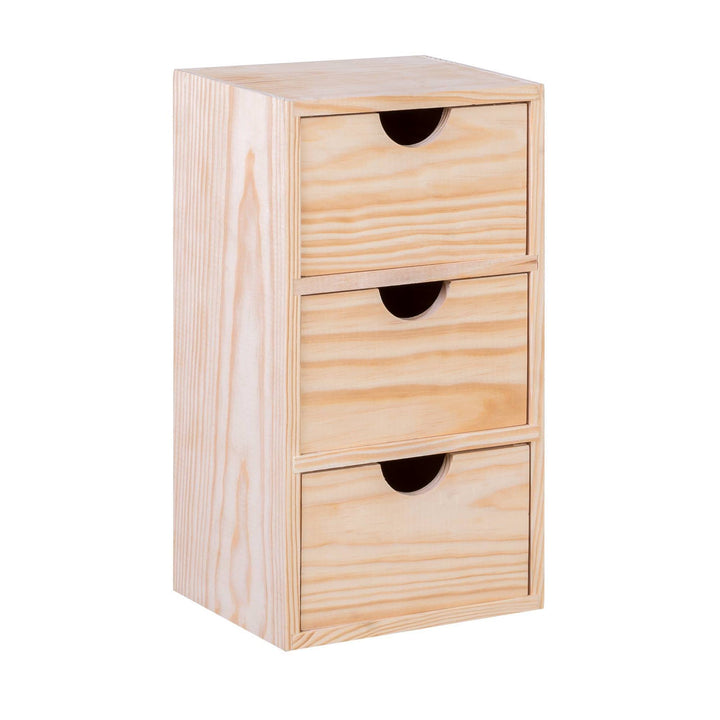 Cajonera miniblock 3 cajones madera de pino 17x14x32 cm