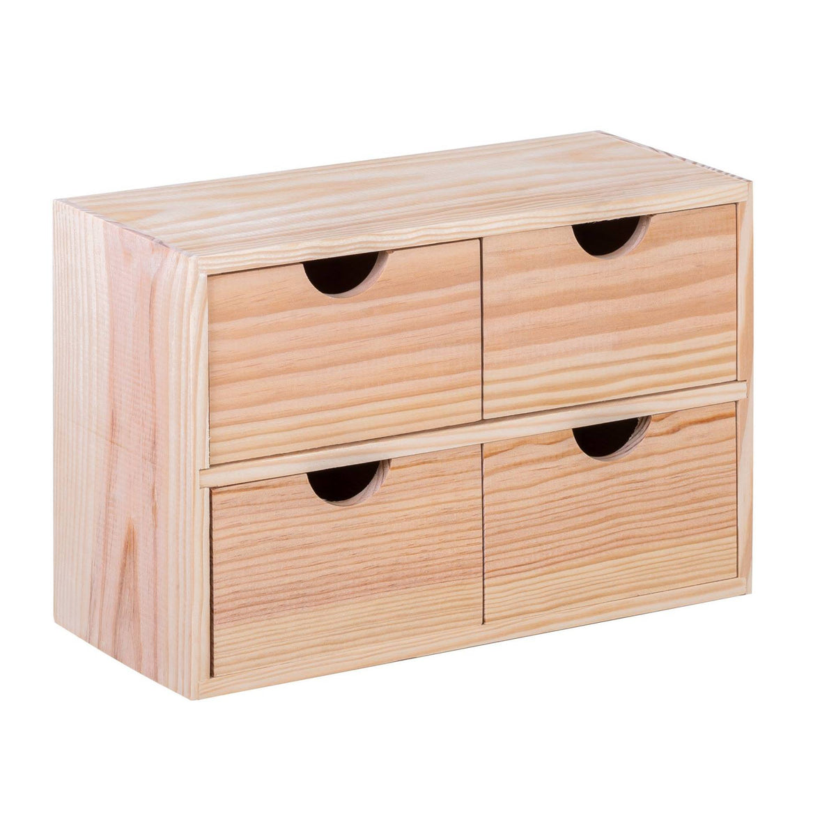 Cajonera miniblock 4 cajones madera de pino 32x14x21,5 cm