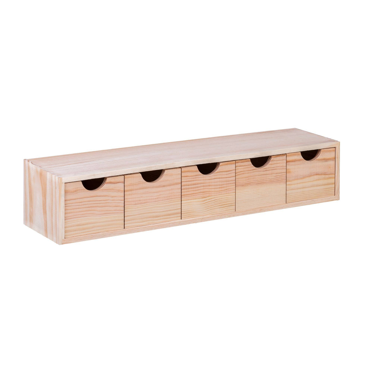 Cajonera miniblock 5 cajones madera de pino 57x14x11,3 cm