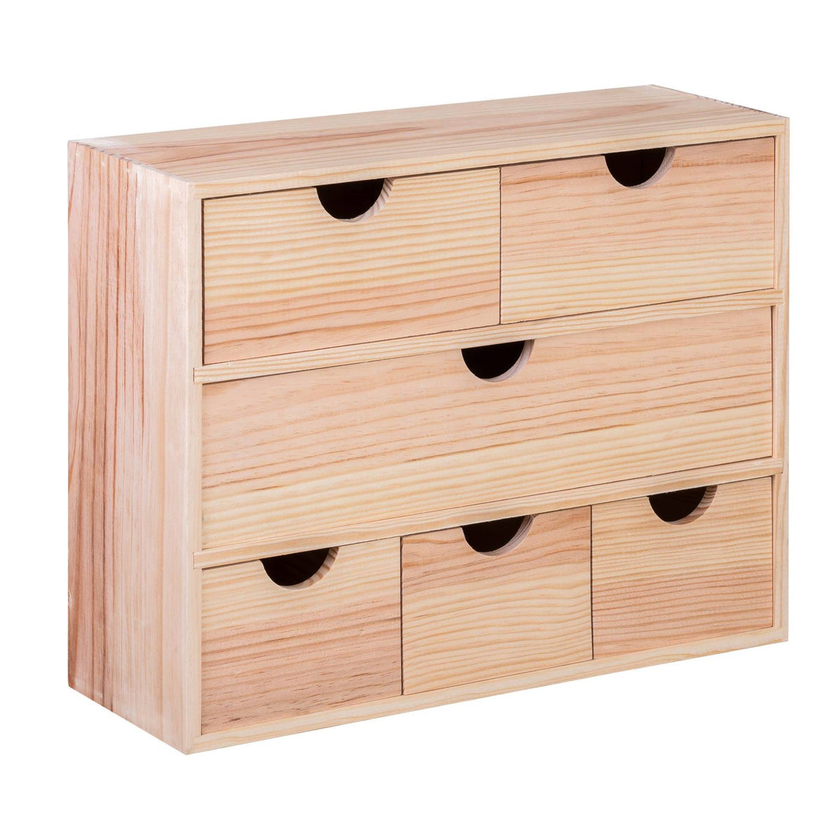 Cajonera miniblock 6 cajones multi madera de pino 40x14x32 cm