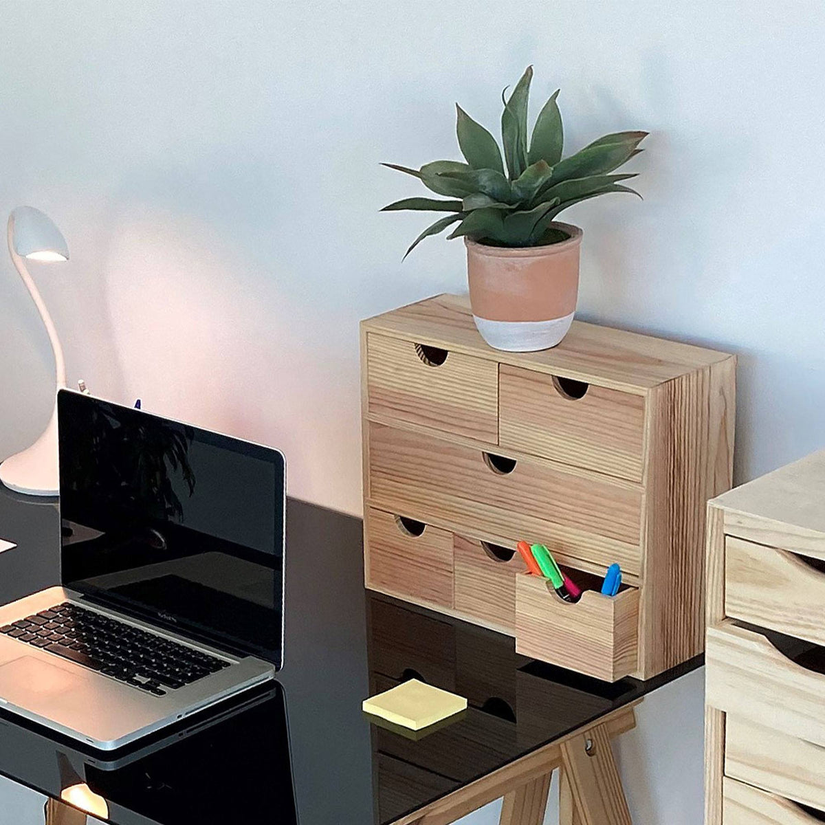 Cajonera miniblock 6 cajones multi madera de pino 40x14x32 cm (3)