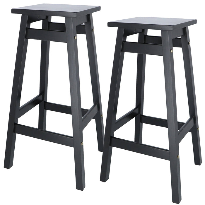 Juego 2 taburetes madera de pino color negro H.70cm