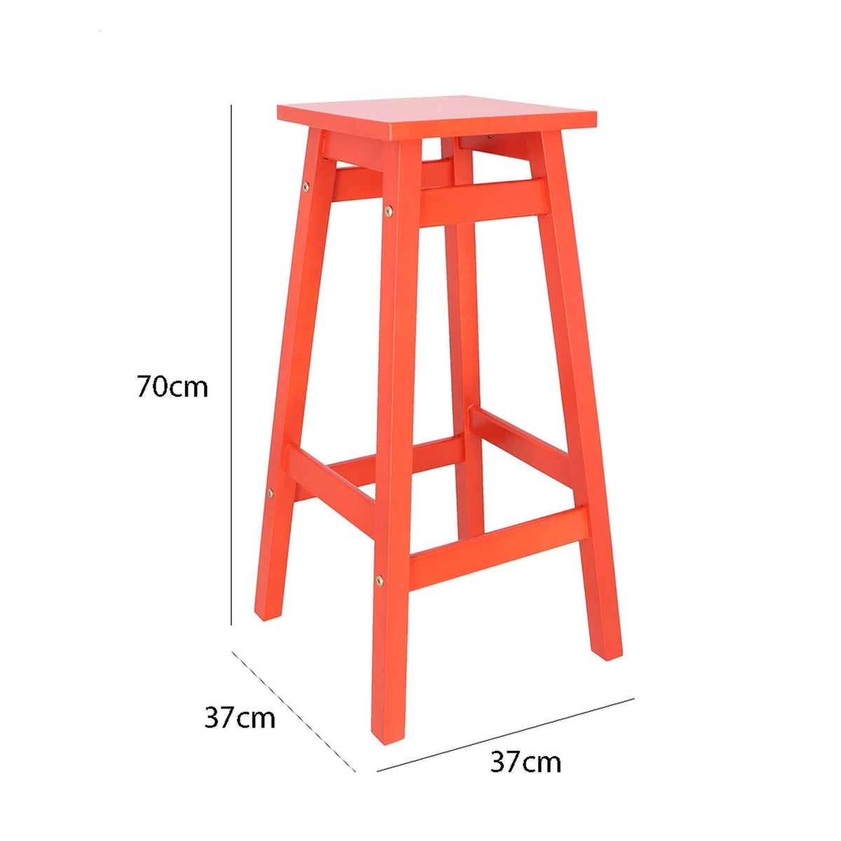 Juego 2 taburetes madera de pino color coral H.70cm (3)