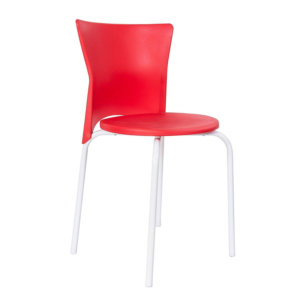 Silla apilable metálica roja H.70cm