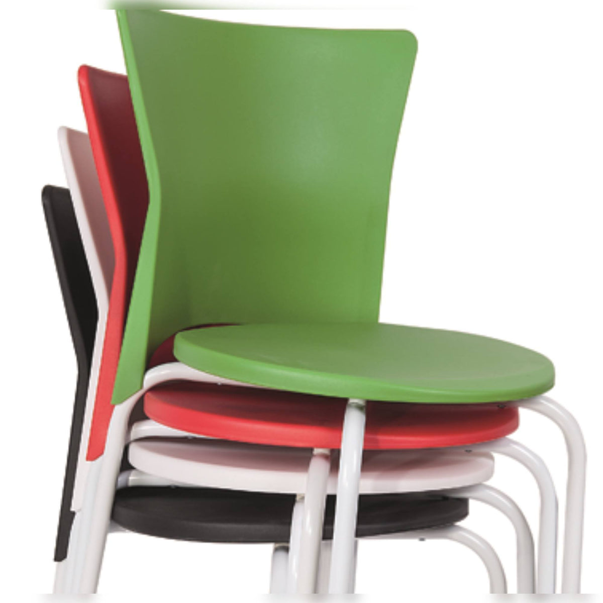 Silla apilable metálica roja H.70cm (4)