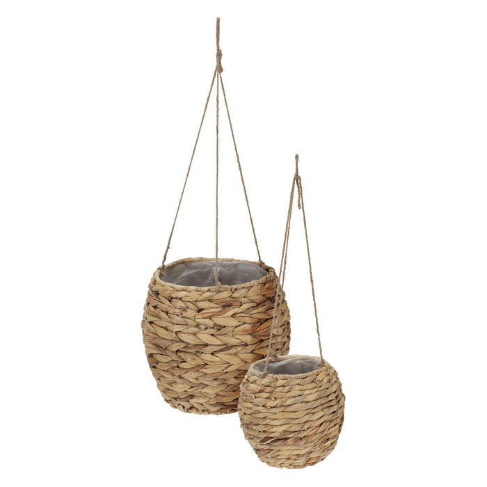 Juego 2 cestas macetero de fibra natural Ø17-Ø24cm