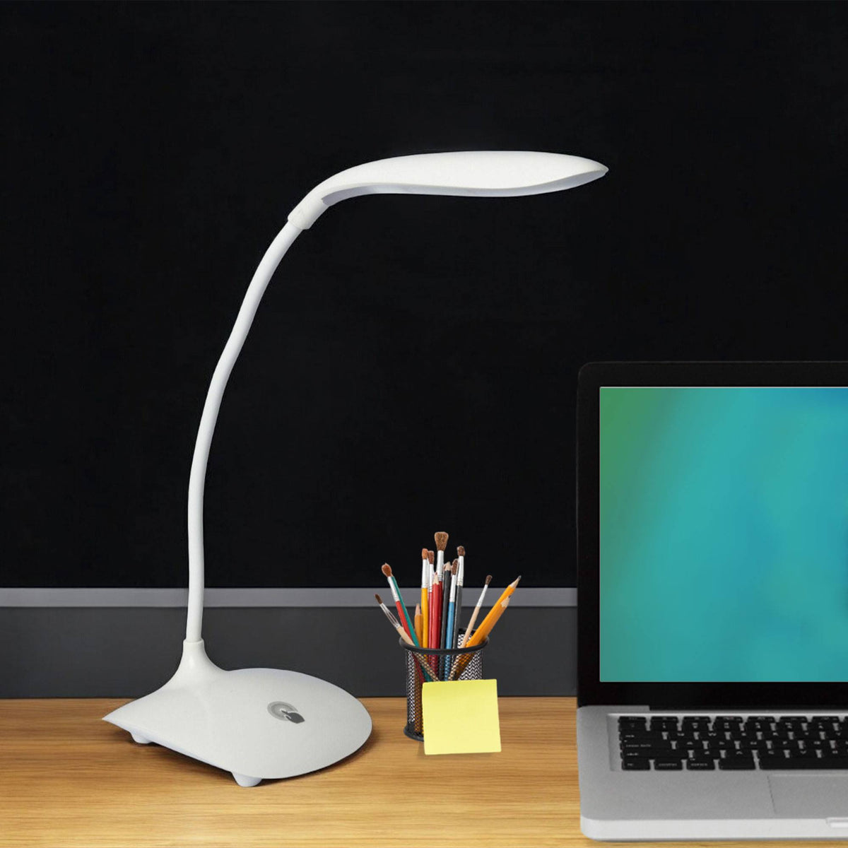 Lámpara de mesa USB color blanco H.44cm (3)
