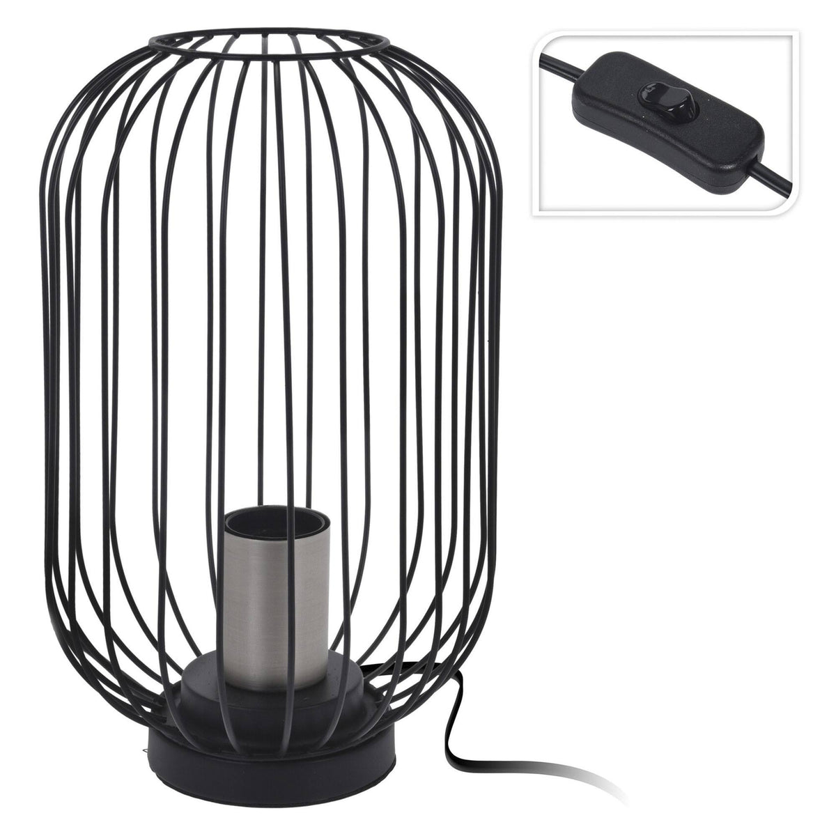 Lámpara de mesa color negro en metal Ø18x29cm (3)