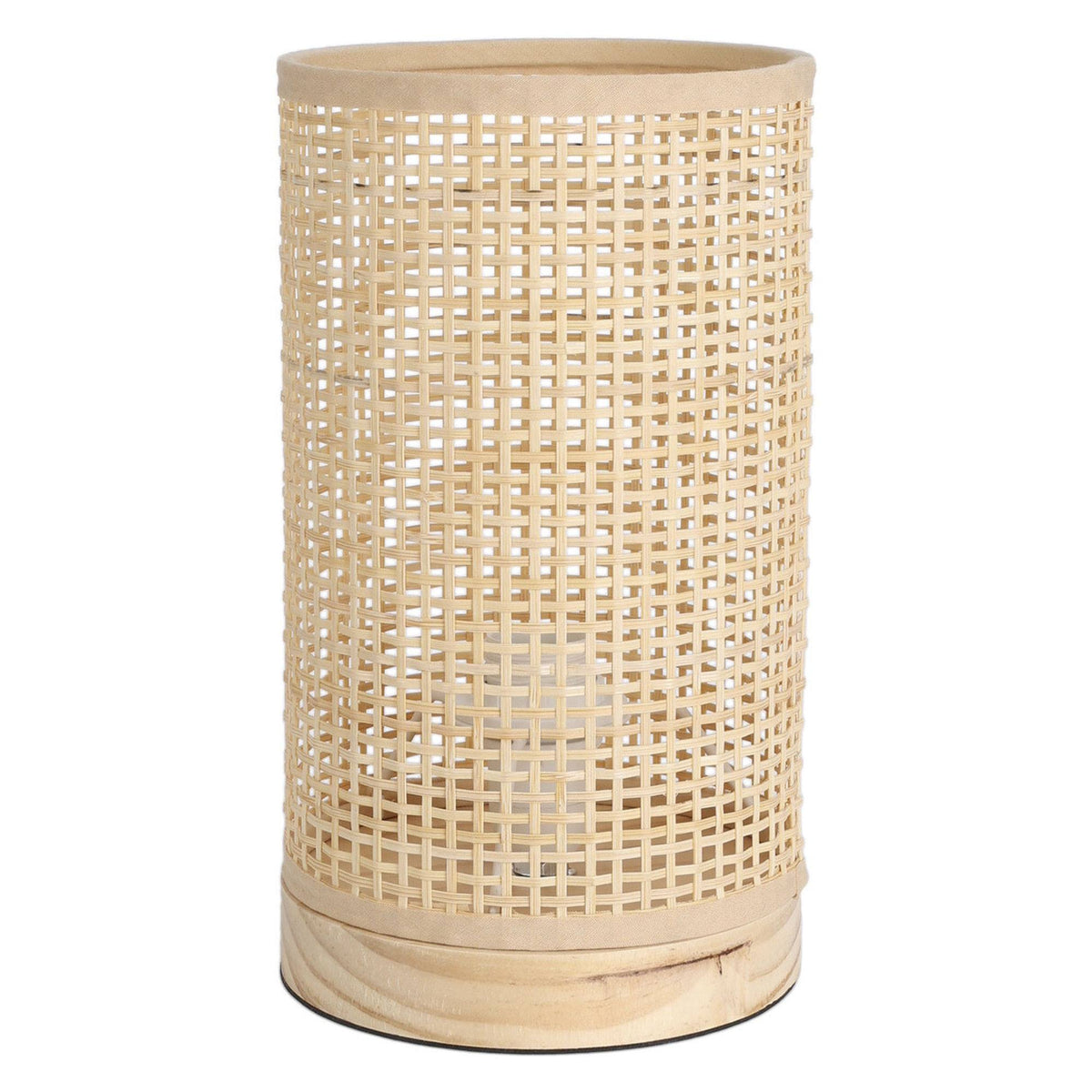 Lámpara de mesa con pantalla de bambú Ø13x23cm