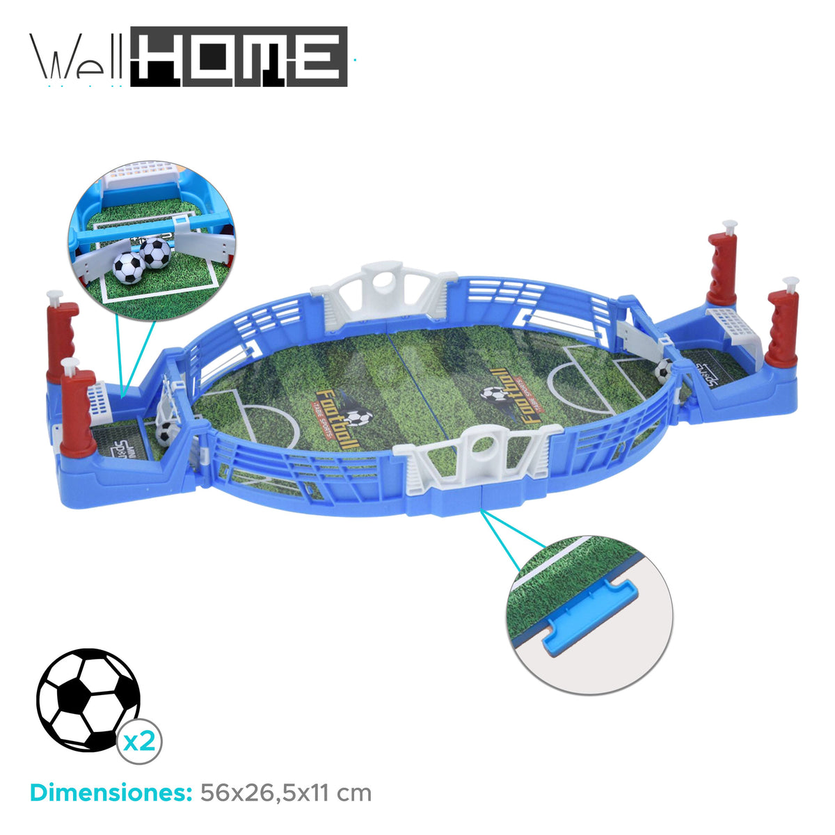 Juego de futbolín 56x56x11cm (2)