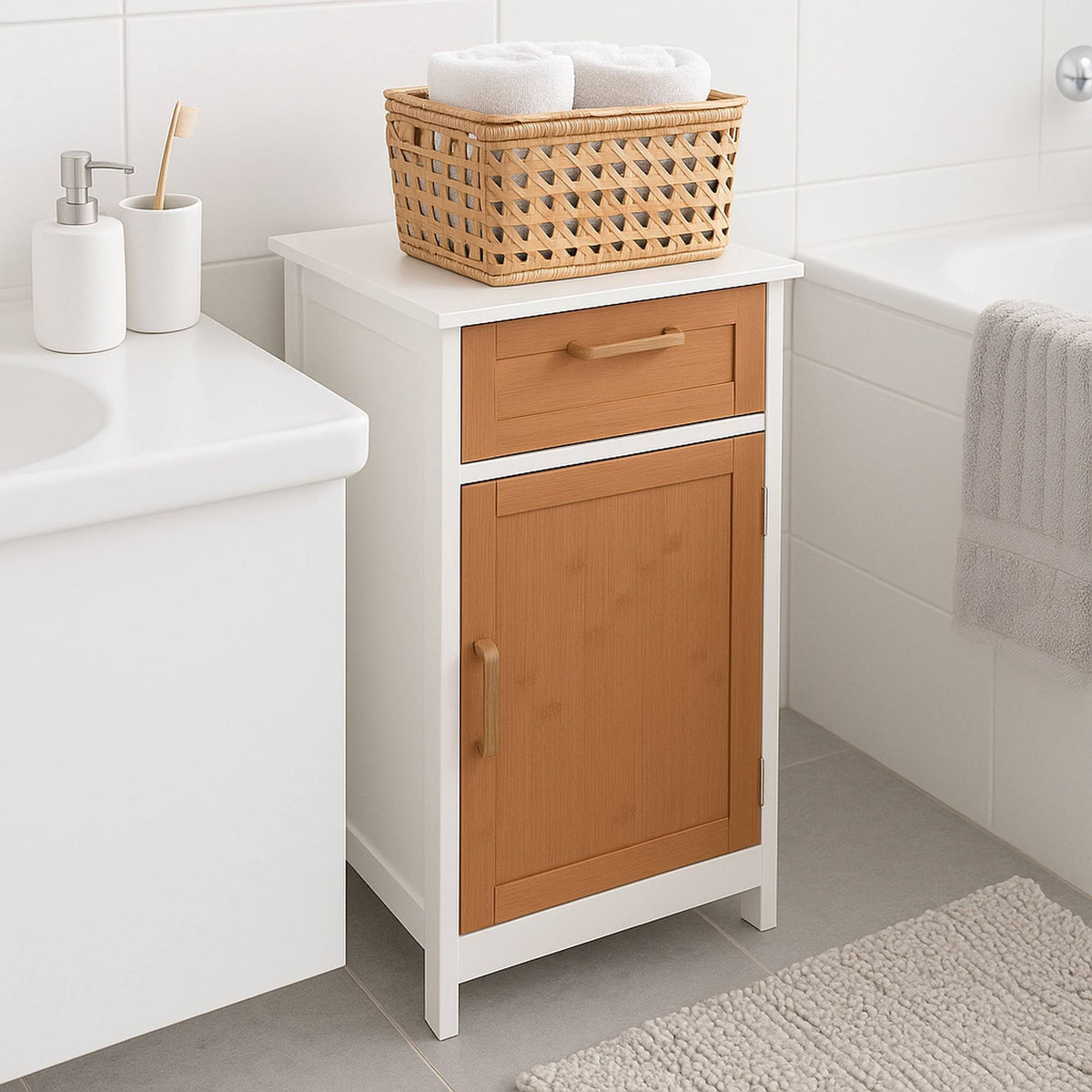Armario en MDF color bambú H.70cm (4)