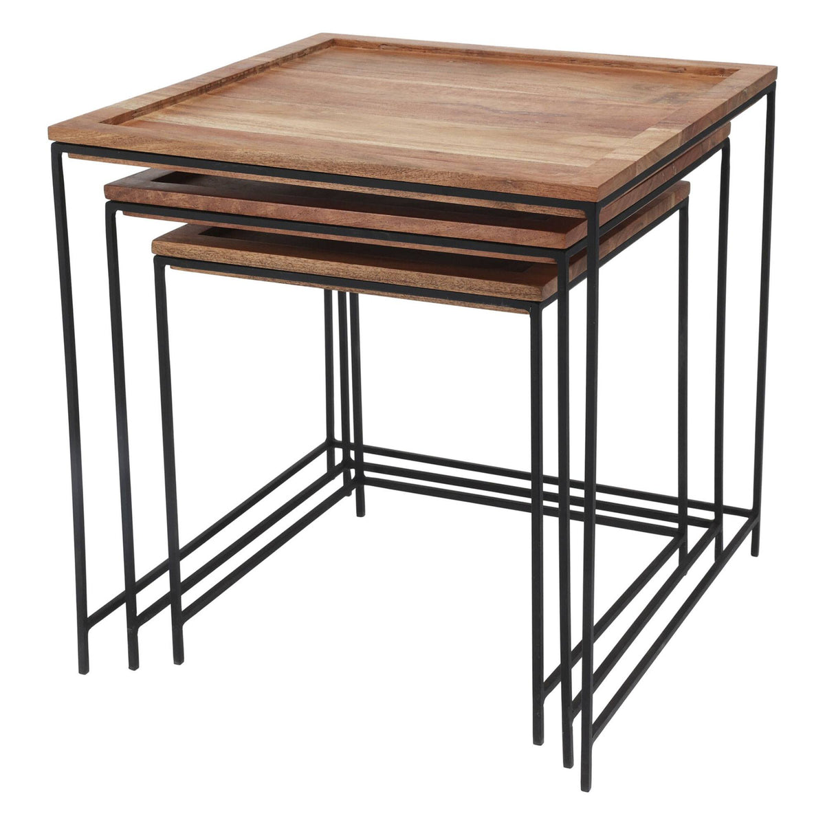 Set de 3 mesas auxiliares en madera de acacia